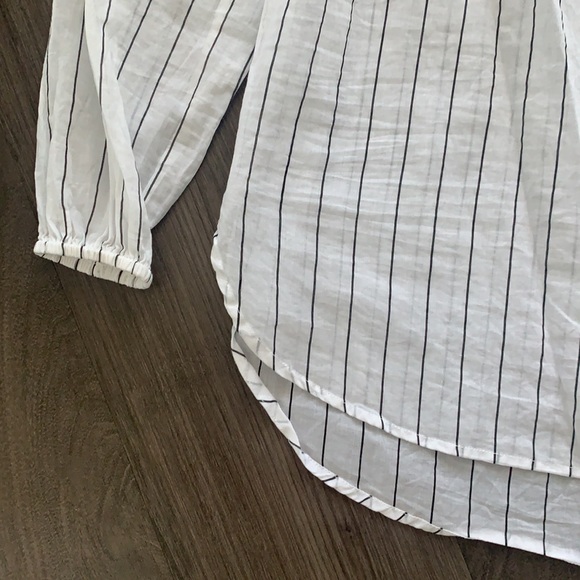 MICHAEL KORS Stripe Cotton Off the Shoulder Top - Picture 4 of 6